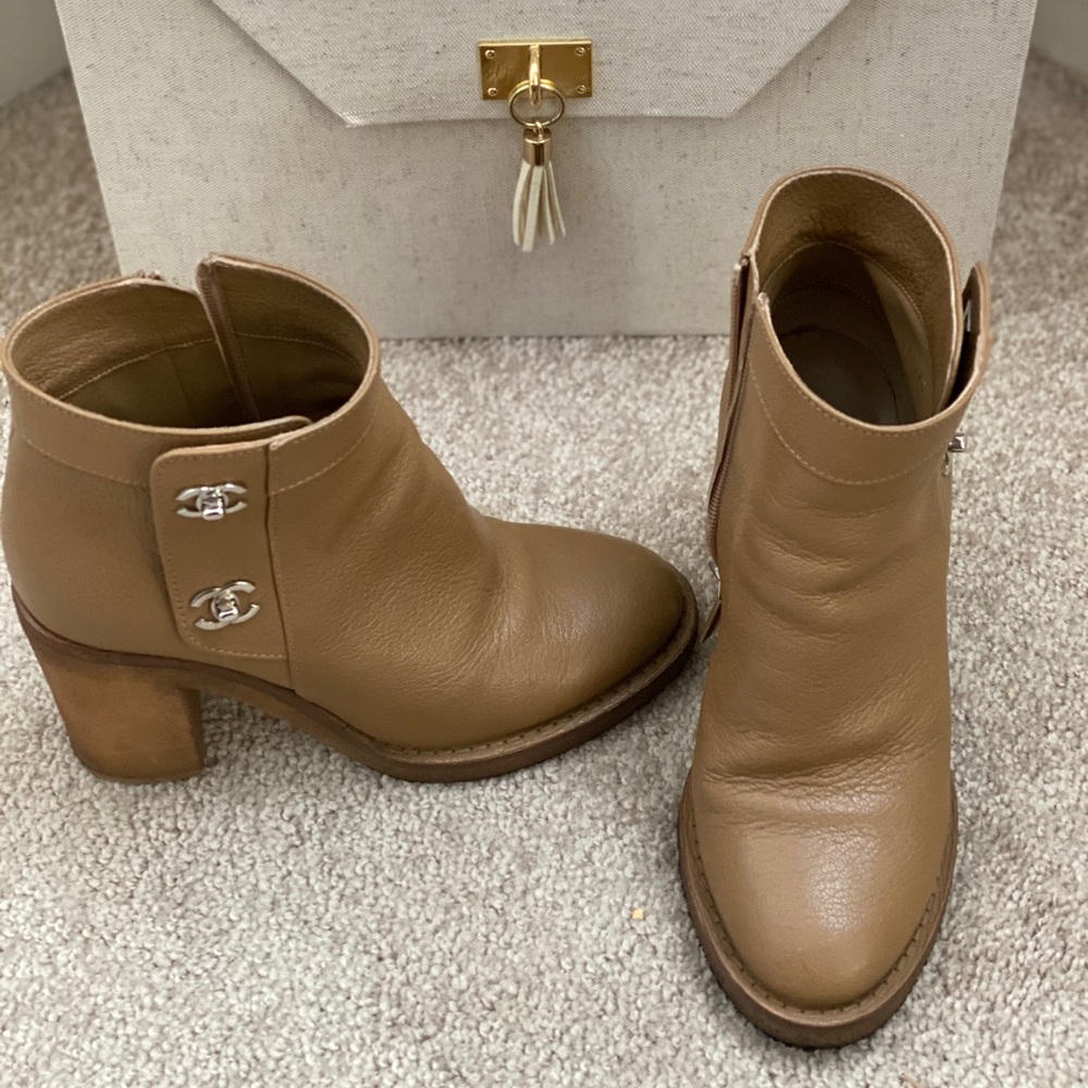 Authentic Chanel CC Ankle Boots